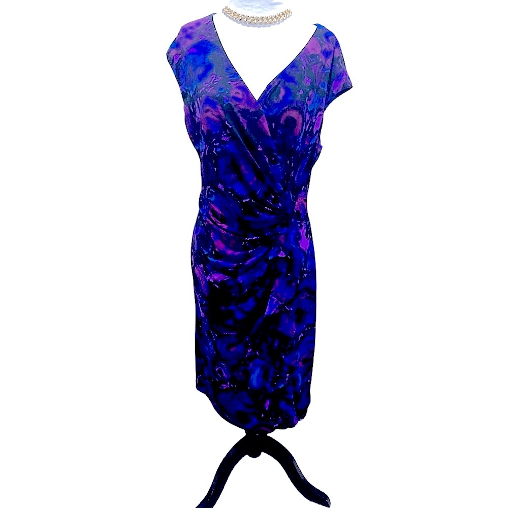 Adorable purple abstract print dress
